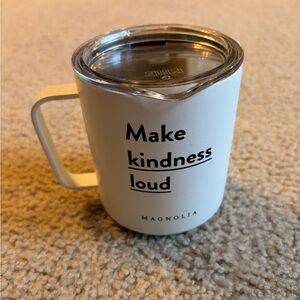 Magnolia White Coffee Mug with Black Text “Make kindness loud”